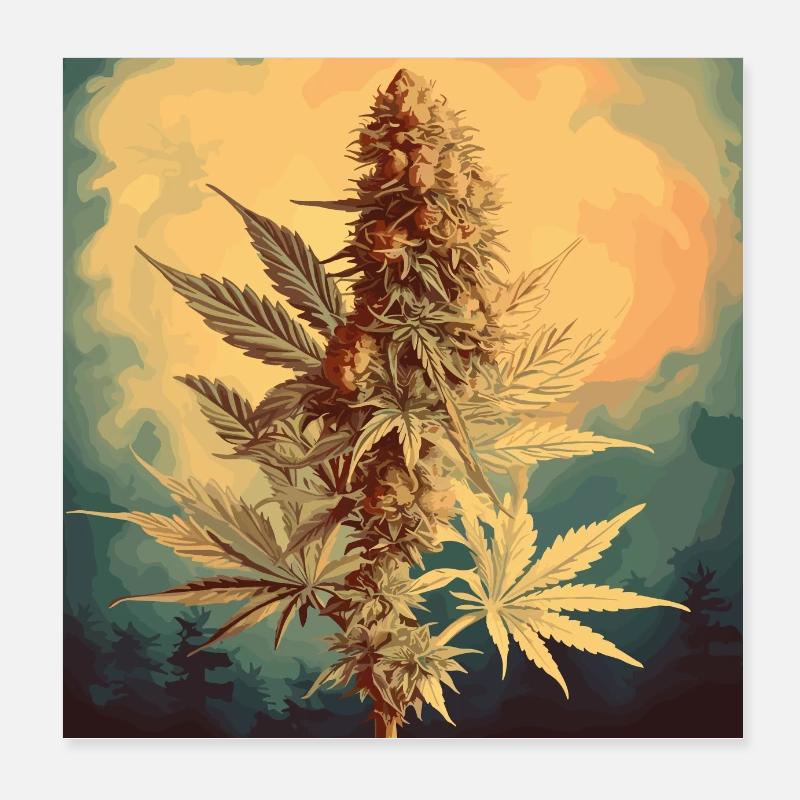 Awakening nature with cannabis Poster 8" x 8" (20x20 cm)