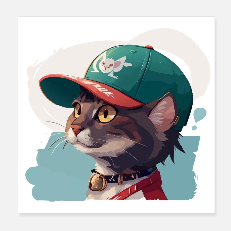 Chat cool Poster 20 x 20 cm