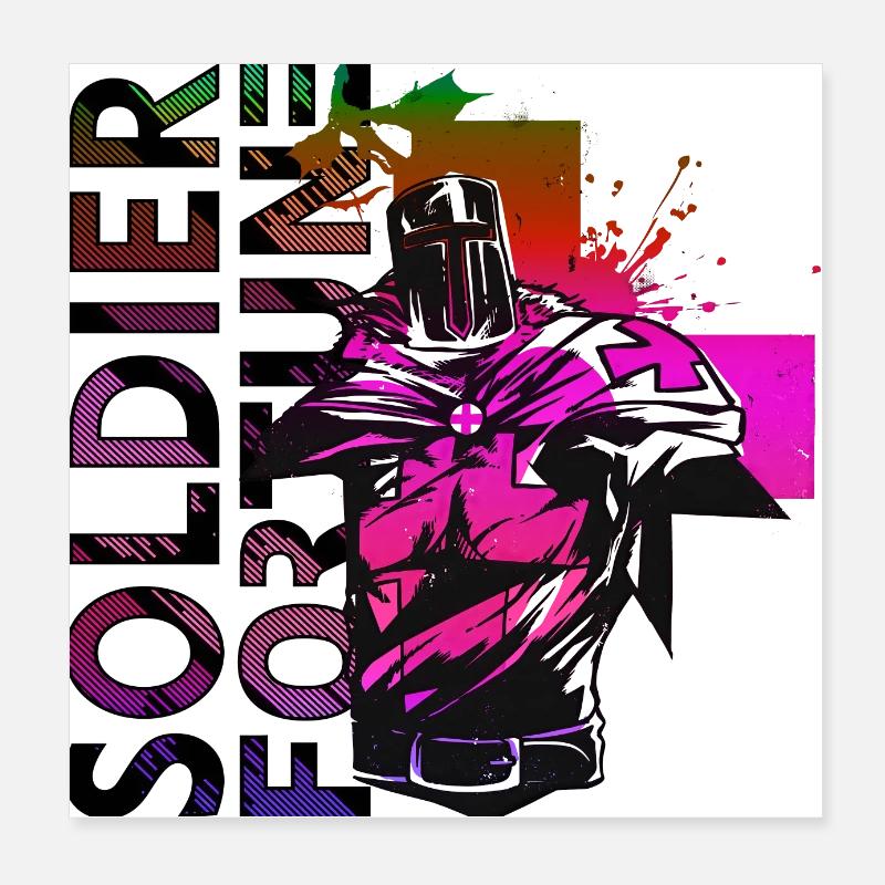 Soldier Fortune Military Army War Cool Navy Combat Poster 8" x 8" (20x20 cm)