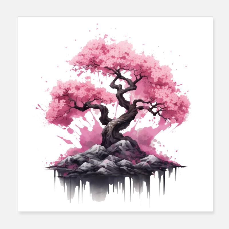 cherry blossom tree Kirschblüte Poster 20x20 cm