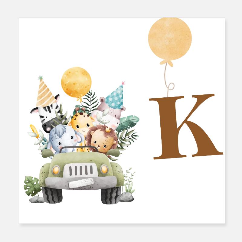 lettre k safari Poster 20 x 20 cm