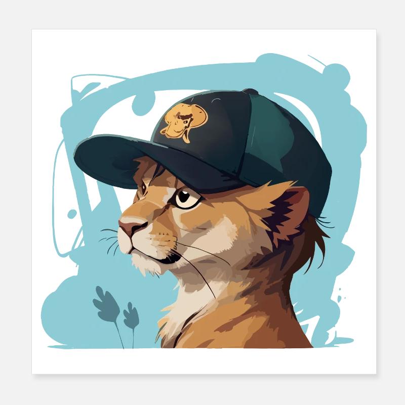 Cooler Löwe Poster 20x20 cm