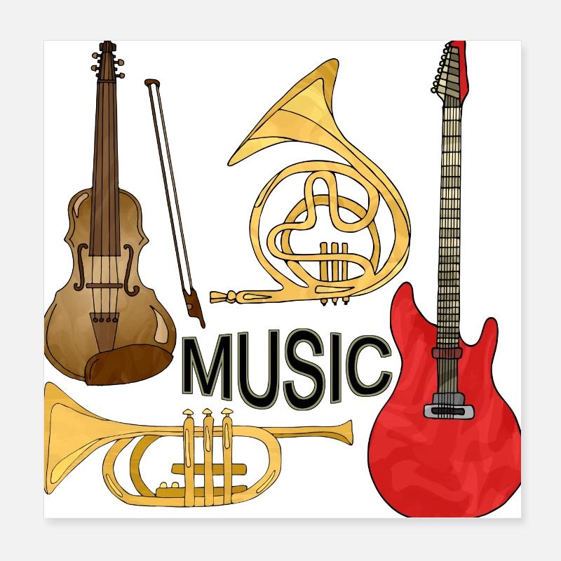 Musikinstrumente Poster 20x20 cm