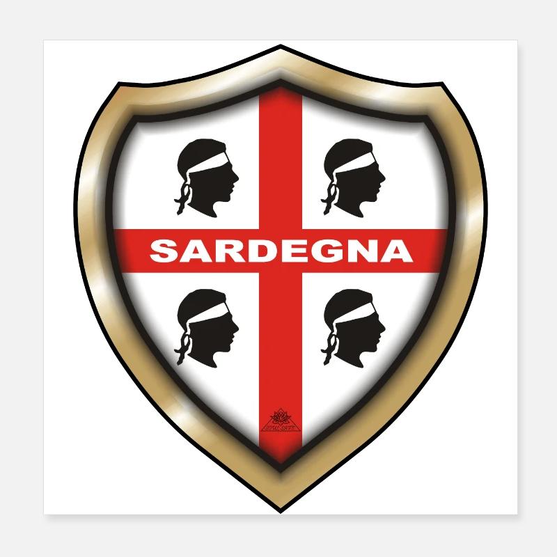 Sardinien Abzeichen 4 Moore Poster 20x20 cm