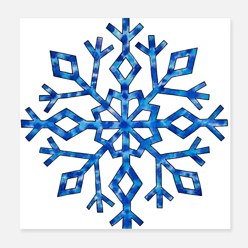 Snow Crystal Snowflake Ice Crystal Winter Time Poster 8" x 8" (20x20 cm)