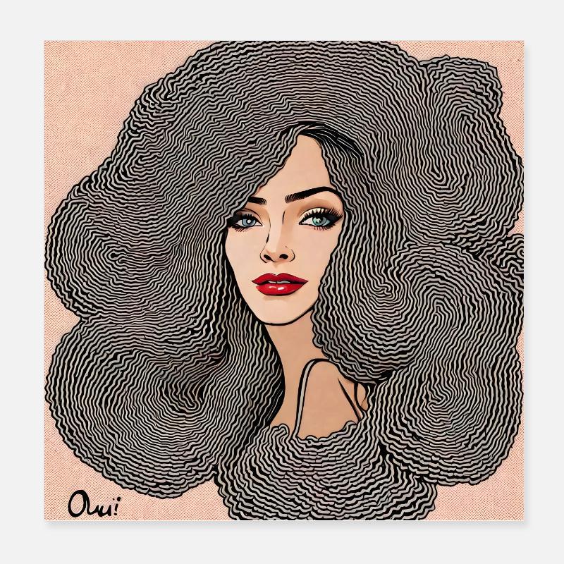 Hairstyle #3 Poster 8" x 8" (20x20 cm)