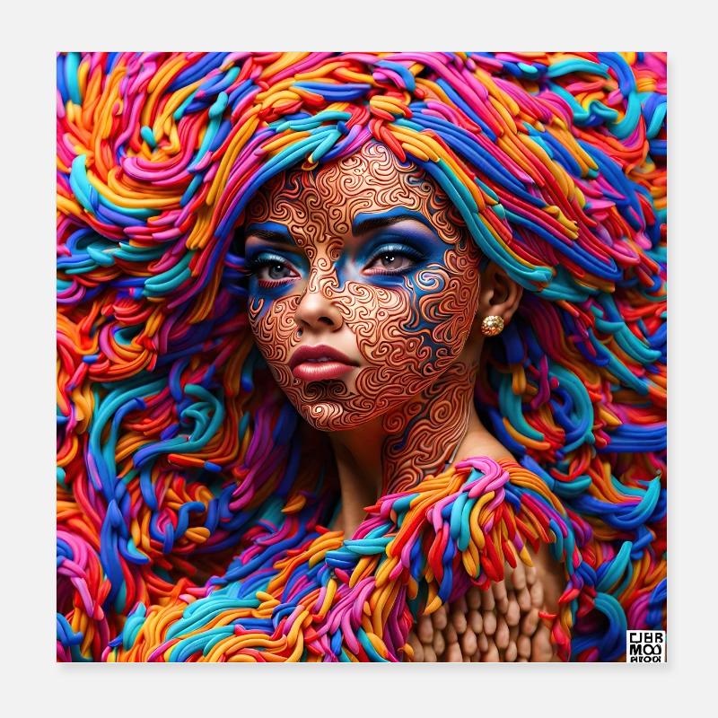 Hairstyle #5 Poster 8" x 8" (20x20 cm)