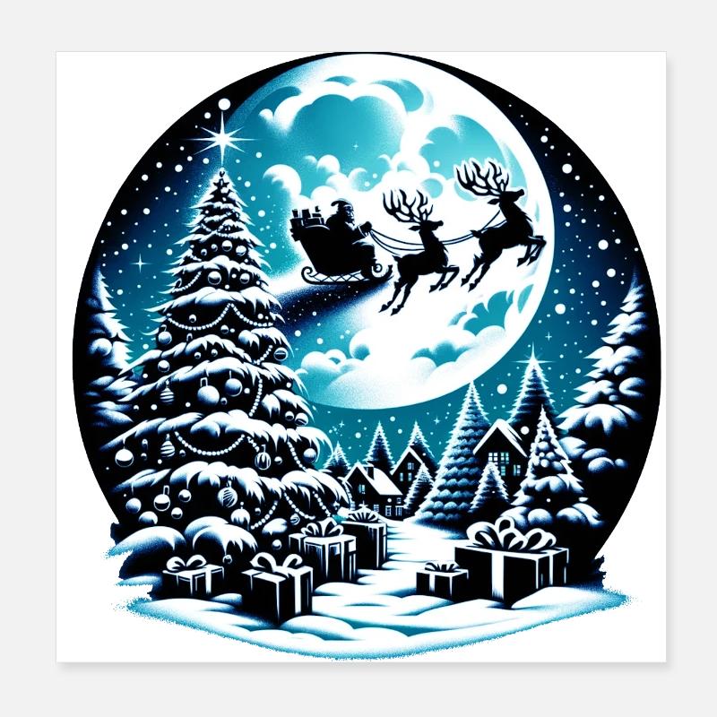 Weihnachtskugel | Schneekugel Christmas Xmas Poster 20x20 cm