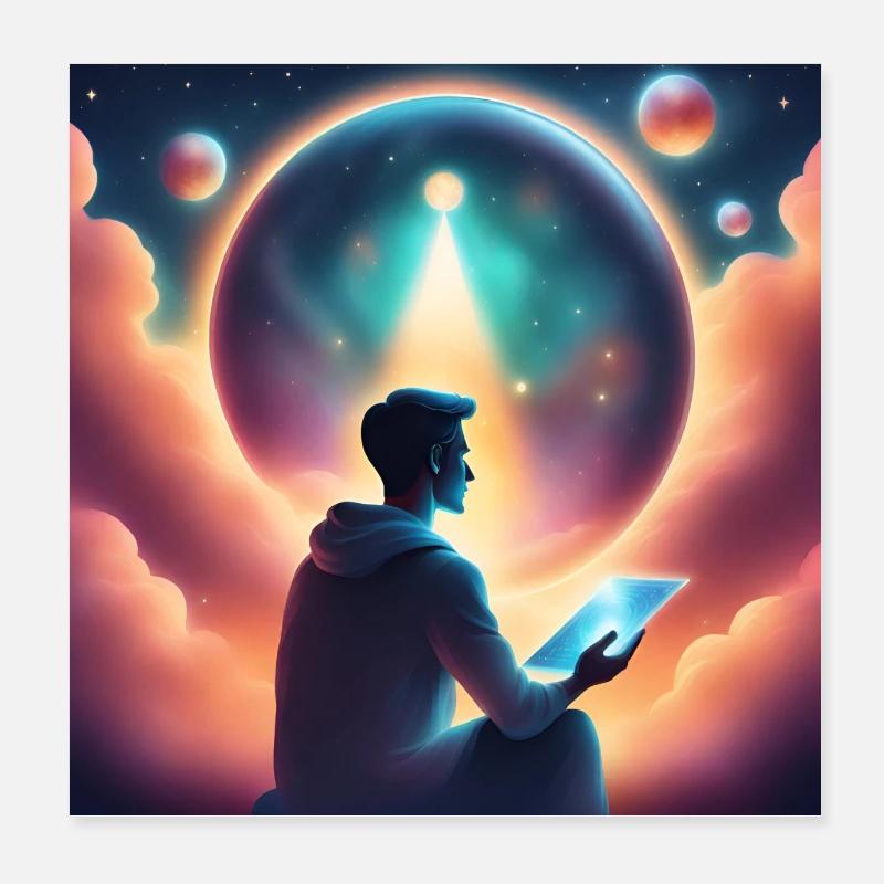 Predicting the future meditation Poster 8" x 8" (20x20 cm)