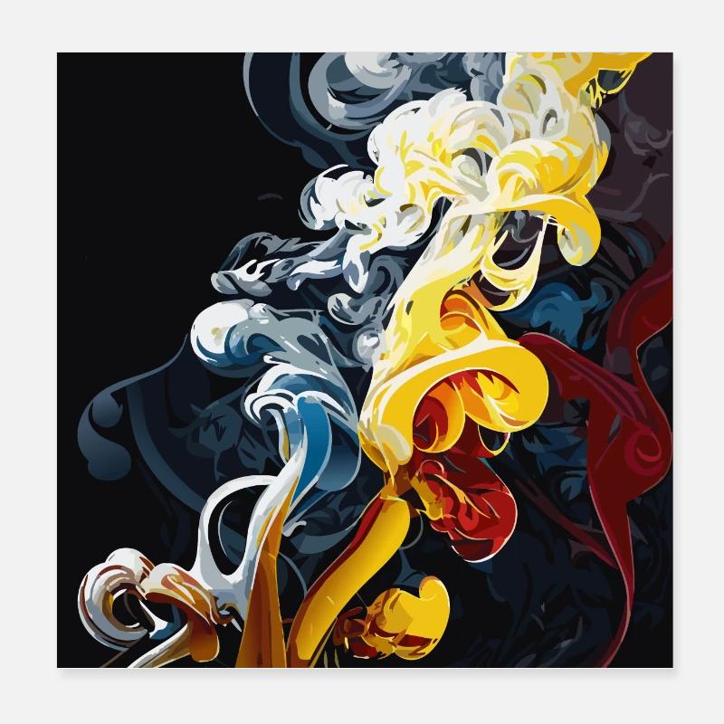 Rauchende Blume (Kunstwerksammlung) Poster 20x20 cm