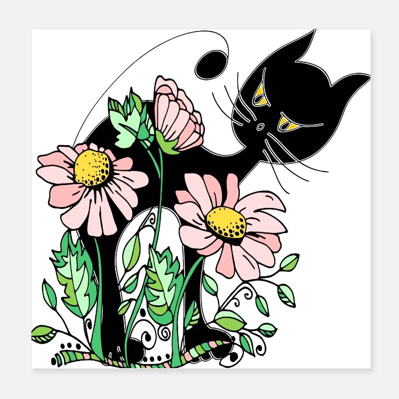 Cat Poster 8" x 8" (20x20 cm)
