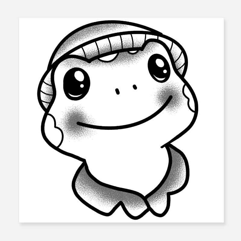 Visage de crapaud incroyablement heureux dans un bonnet d’hiver Poster 20 x 20 cm