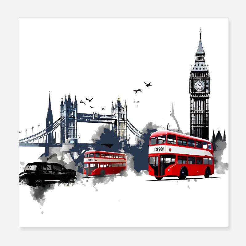 London, the vibrant capital Poster 8" x 8" (20x20 cm)