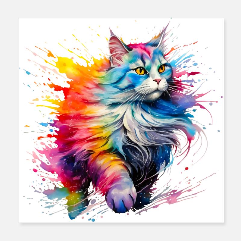 Cat, Maine Coon Poster 8" x 8" (20x20 cm)