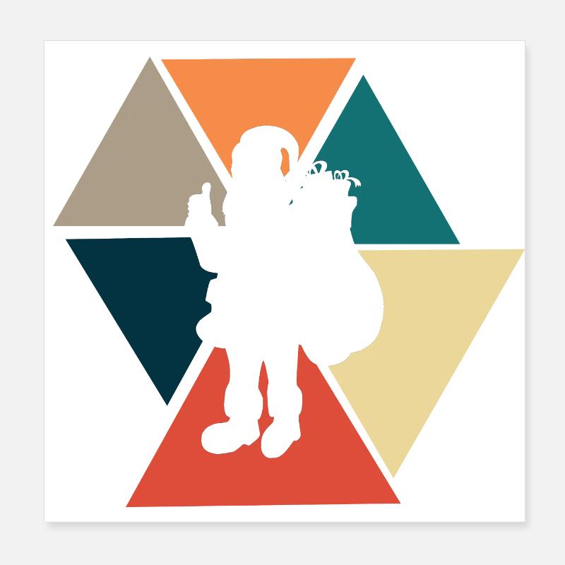 Vintage Retro Weihnachtsmann - Weihnachtsmann Geschenkidee Poster 20x20 cm