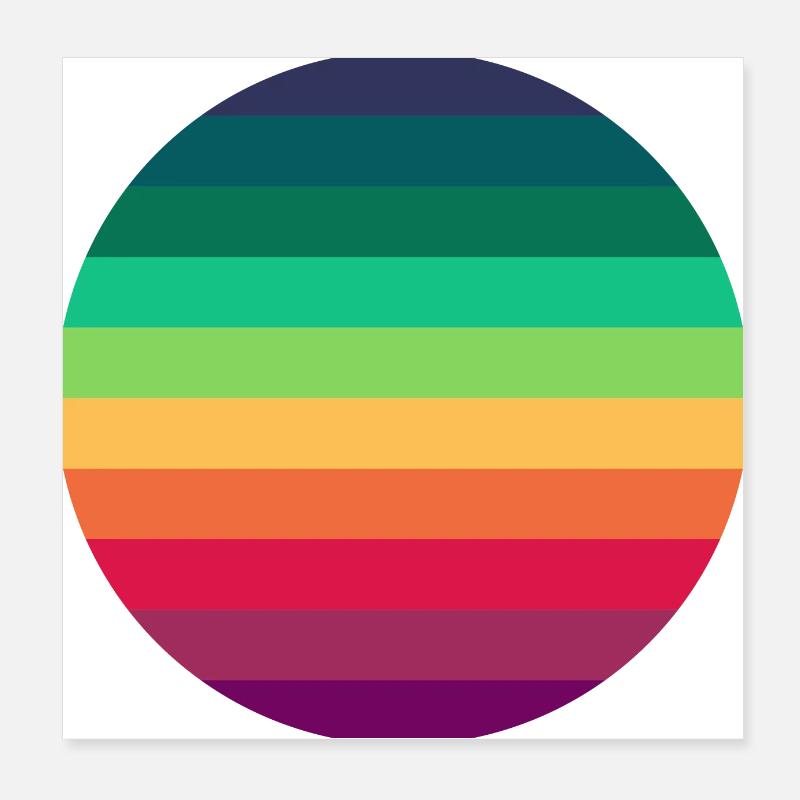 Regenbogen Kreis Poster 20x20 cm