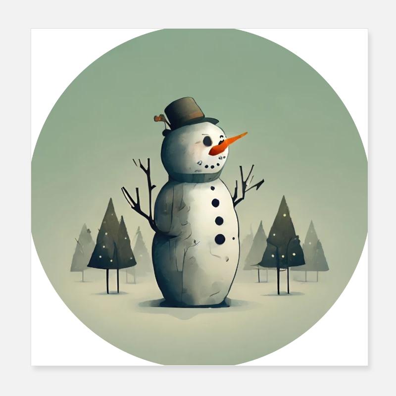 Schneemann Poster 20x20 cm