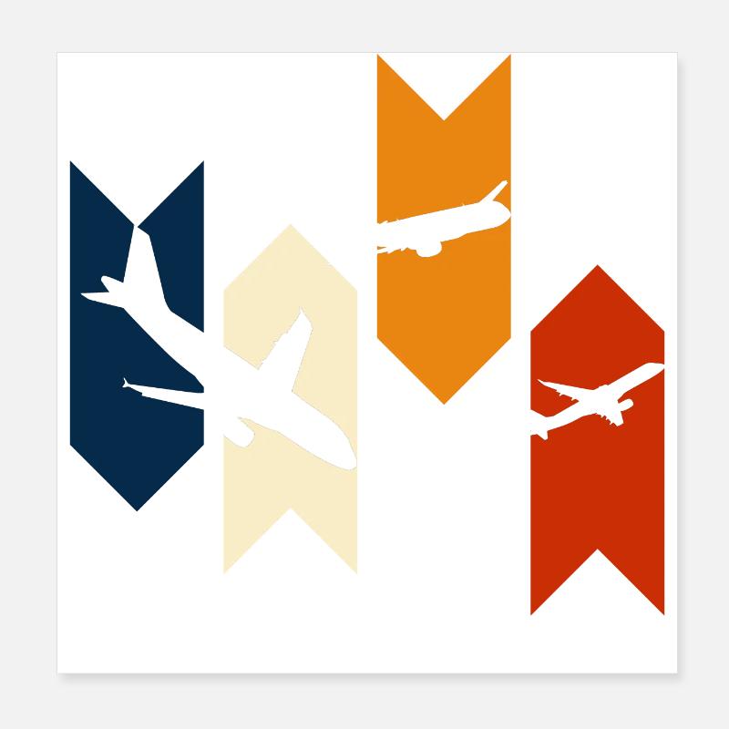 Vintage Retro Flugzeug - Flugzeug Geschenkidee Poster 20x20 cm