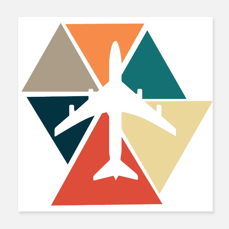 Vintage Retro Flugzeug - Flugzeug Geschenkidee Poster 20x20 cm