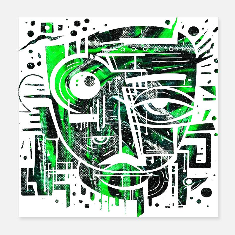 Graffiti Street Art Spray Vintage Stencil Retro Poster 8" x 8" (20x20 cm)