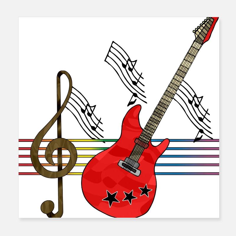 Guitar Poster 8" x 8" (20x20 cm)