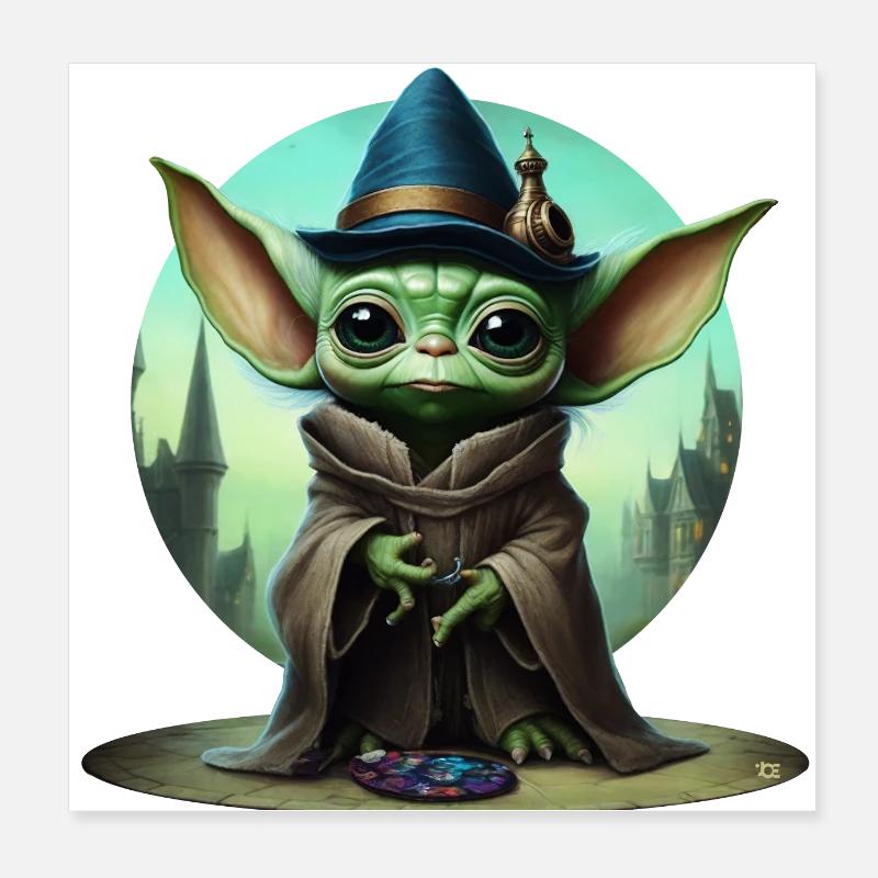 BIG EYES WIZARD Poster 8" x 8" (20x20 cm)