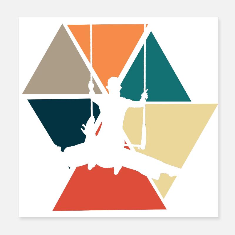 Vintage retro trapeze - trapeze gift idea Poster 8" x 8" (20x20 cm)