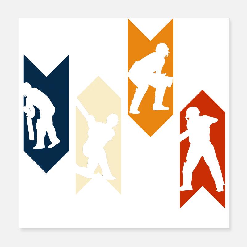 Vintage Retro Cricket - Cricket Gift Idea Poster 8" x 8" (20x20 cm)