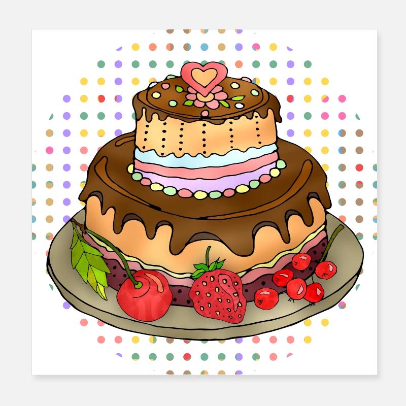 Gâteau Poster 20 x 20 cm