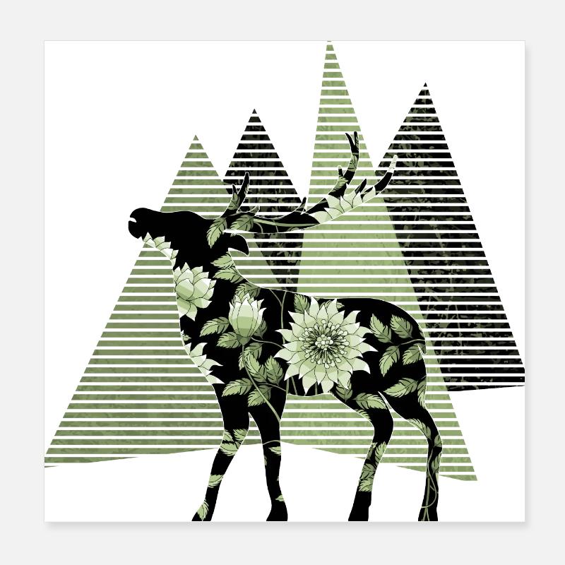 Hirsch Poster 20x20 cm