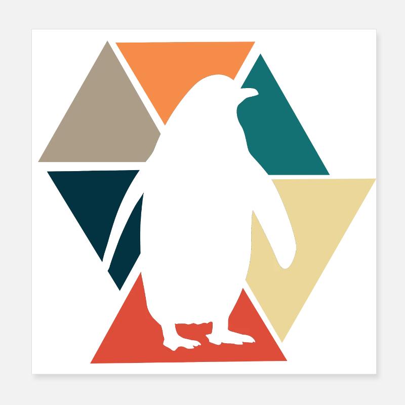 Vintage Retro Pinguin - Pinguin Geschenkidee Poster 20x20 cm