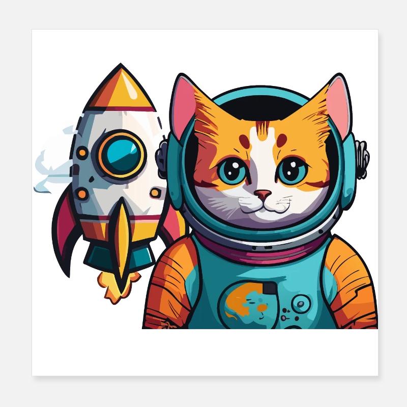 Astrocat Poster 8" x 8" (20x20 cm)