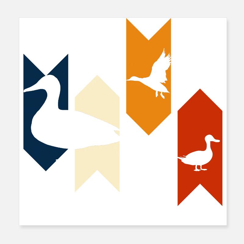 Vintage Retro Duck - Duck Gift Idea Poster 8" x 8" (20x20 cm)
