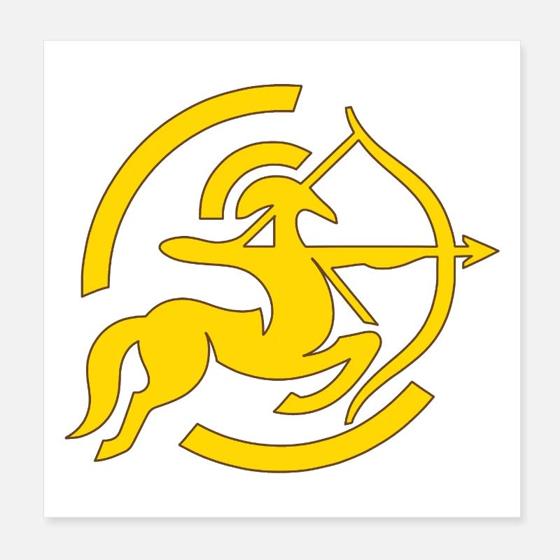 Zodiac Sagittarius Arc Icon Minimalistic Gold Poster 8" x 8" (20x20 cm)