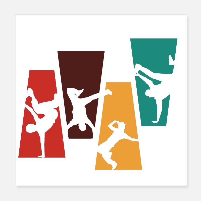 Vintage Retro Breakdance Gift Idea Poster 8" x 8" (20x20 cm)