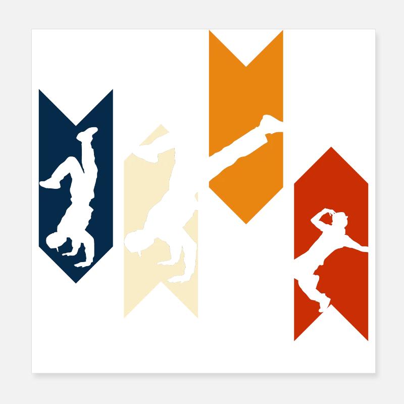 Vintage Retro Breakdance Gift Idea Poster 8" x 8" (20x20 cm)