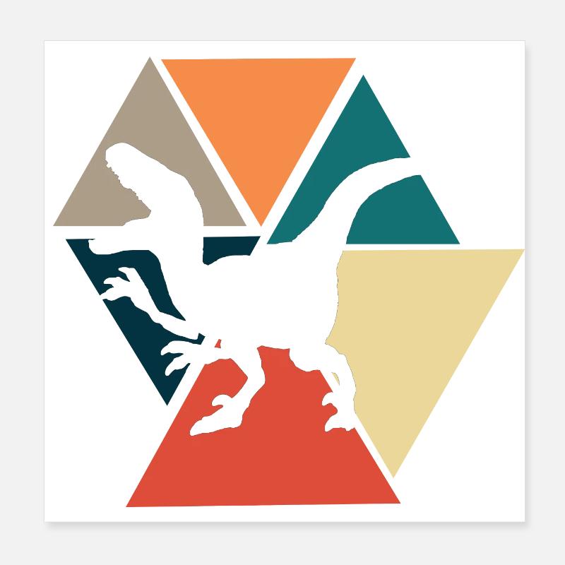 Vintage retro dinosaur - dinosaur gift idea Poster 8" x 8" (20x20 cm)