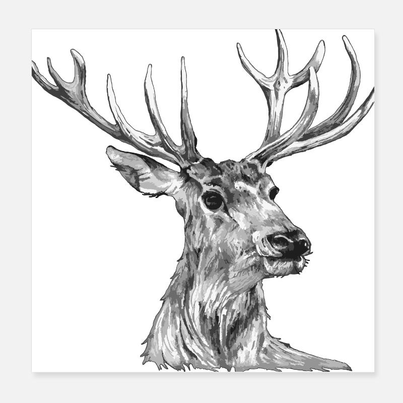 Hirsch Poster 20x20 cm