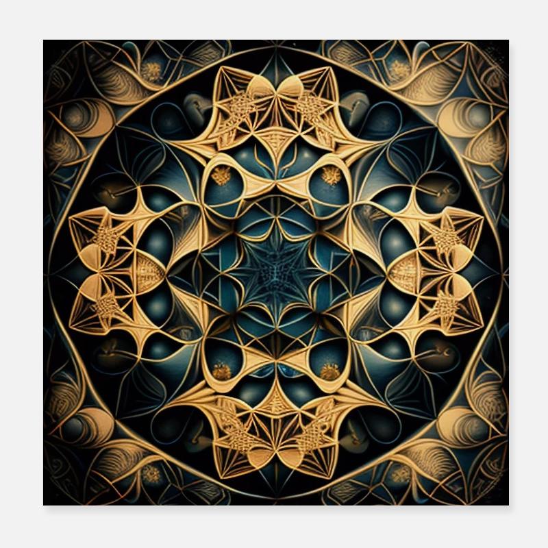 Fraktales Mandala Poster 20x20 cm