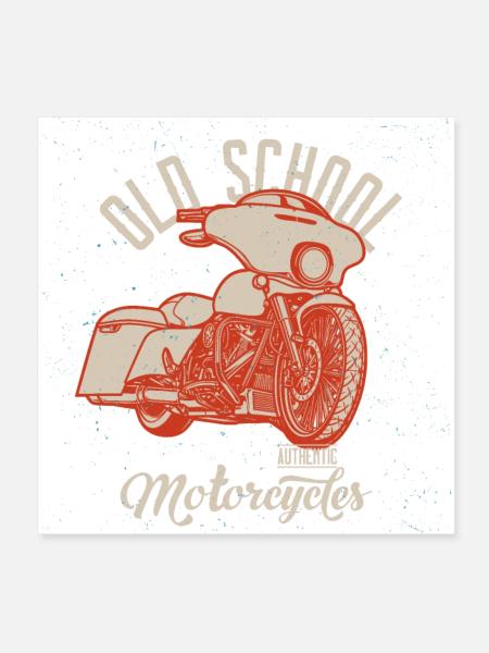 Chopper // Custom // Moto - Poster 20 x 20 cm - blanc - Devant