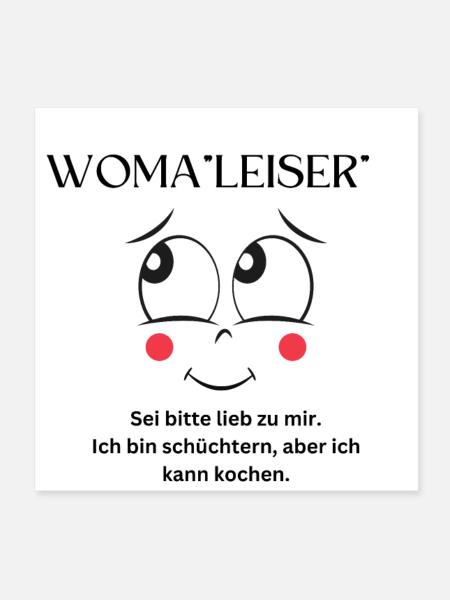 Woma"leiser" - Poster 20x20 cm - Weiß - Vorne