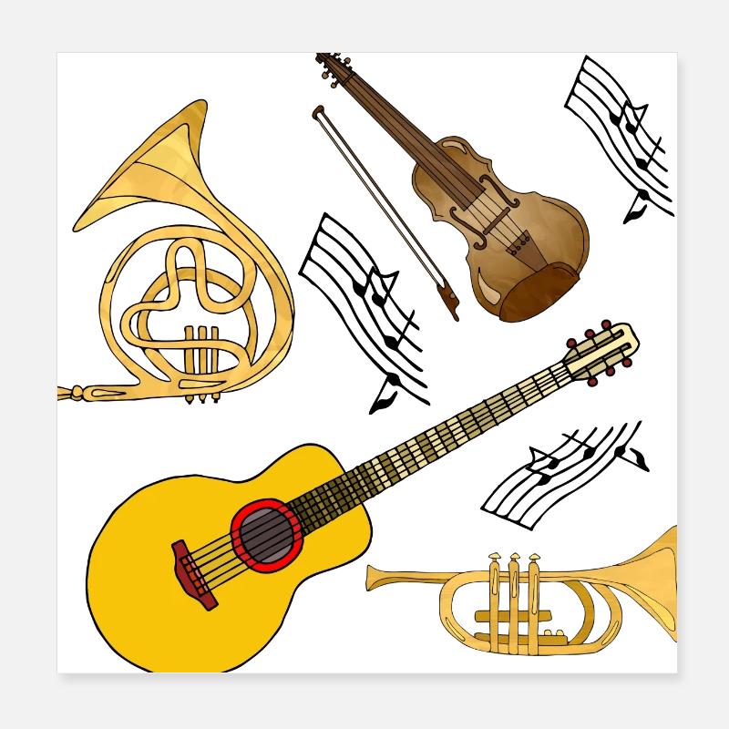 Instruments de musique Poster 20 x 20 cm