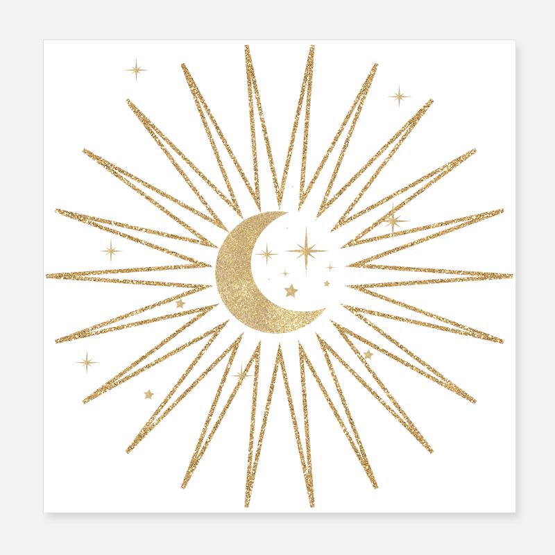 Stern, Mond, Sonne Poster 20x20 cm
