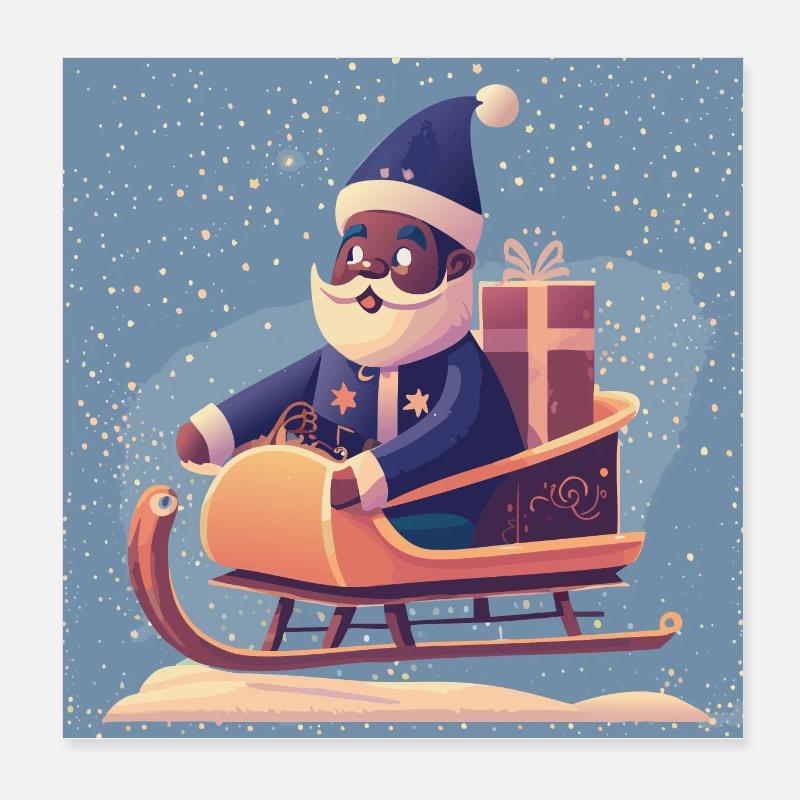 Santa‘s Schlitten Poster 20x20 cm