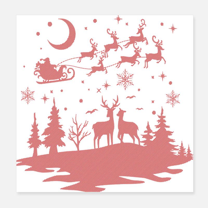 Noël Noël Père Noël vacances coquines hiver Poster 20 x 20 cm