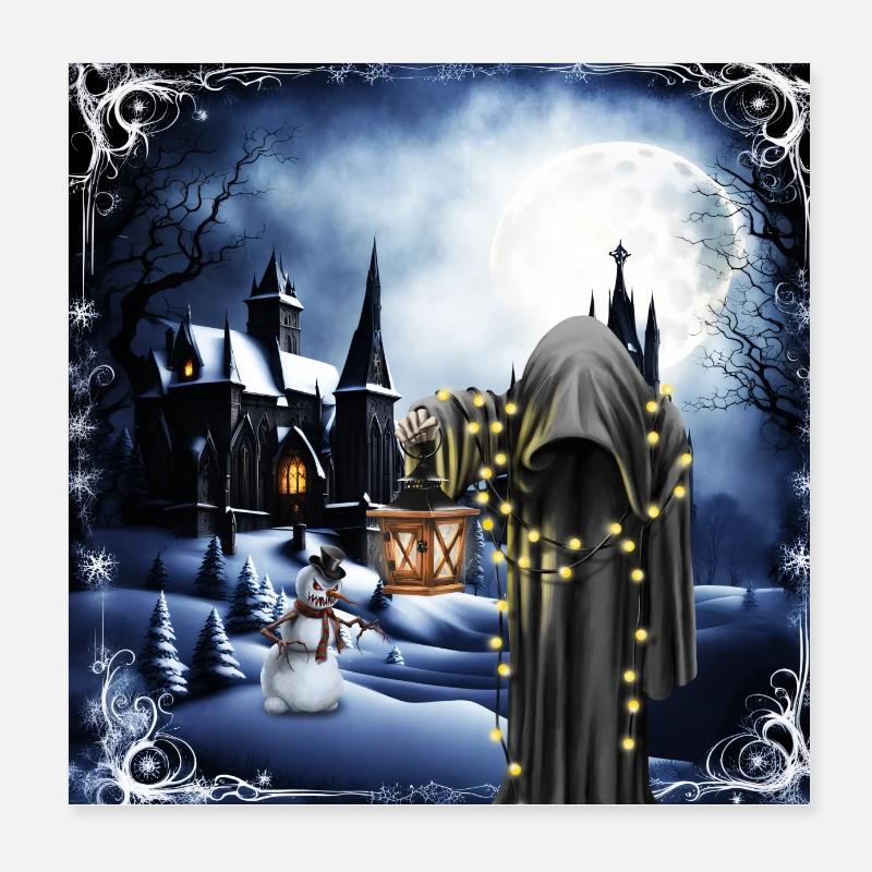 Die dunkle Weihnachtszeit Poster 20x20 cm