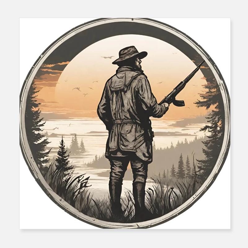 Garde forestier regardant la vallée Poster 20 x 20 cm
