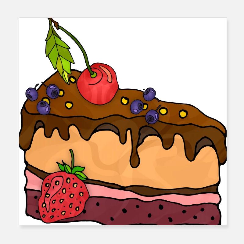 Kuchen Poster 20x20 cm