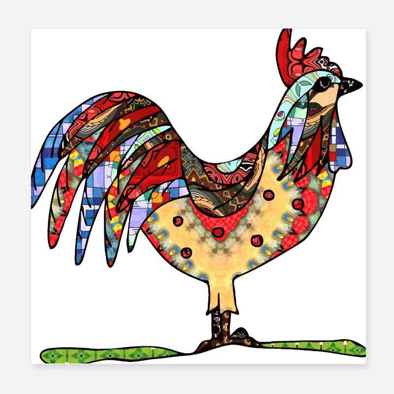 Coq Poster 20 x 20 cm