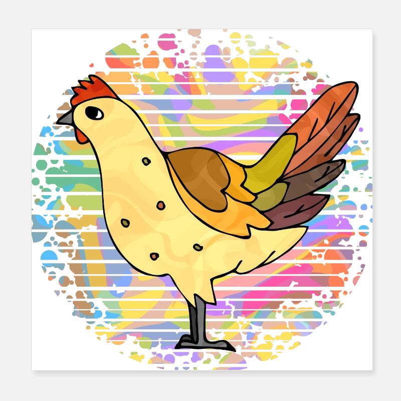 poule Poster 20 x 20 cm